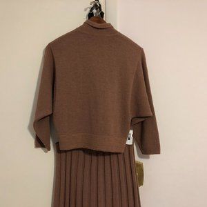 Vintage light brown two-piece knit dress